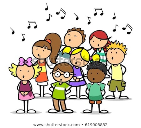 Cartoon Choir Children Singing Song 450W 619903832